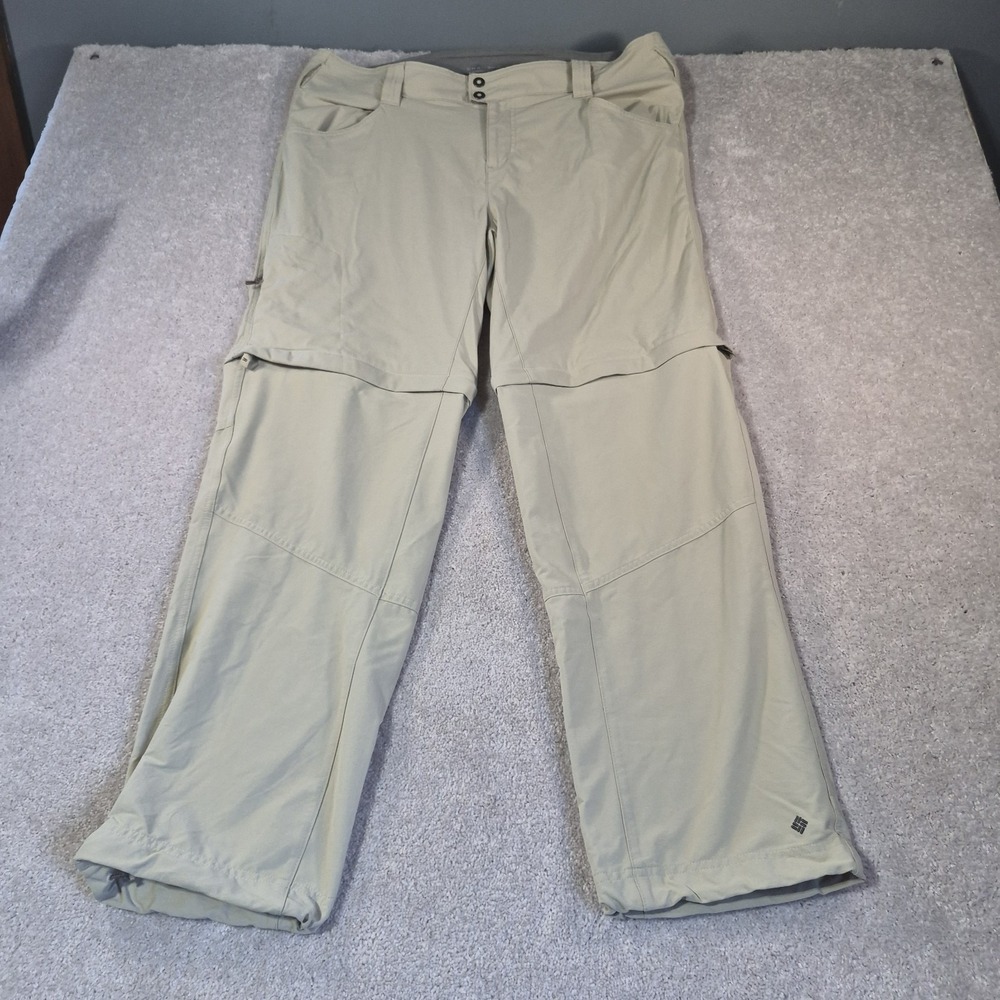 Columbia Omni-Shield Womens Size 16W Tan Convertible Nylon Pants Hiking Fish